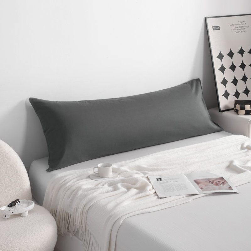 1 housse de coussin pour le corps, housse de coussin en coton, fermeture à enveloppe, 20 x 54 pouces - NTBAY, Gris foncé