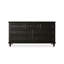Armoire d'appoint en bois manufacturé noir massif