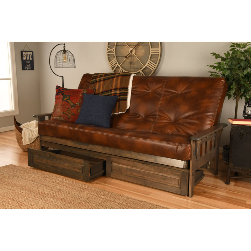 Stratford Queen 87" Futon frame and 6000 Mattress, Oregon Trail Saddle