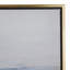 Toile paysage bleu encadré avec cadre doré