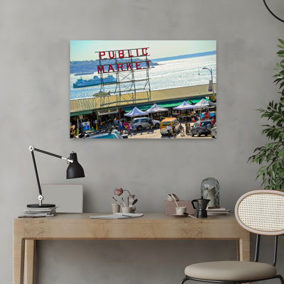 People In A Public Market Pike Place Market Seattle Washington State Usa Abstract Contemporary Architecture City Art