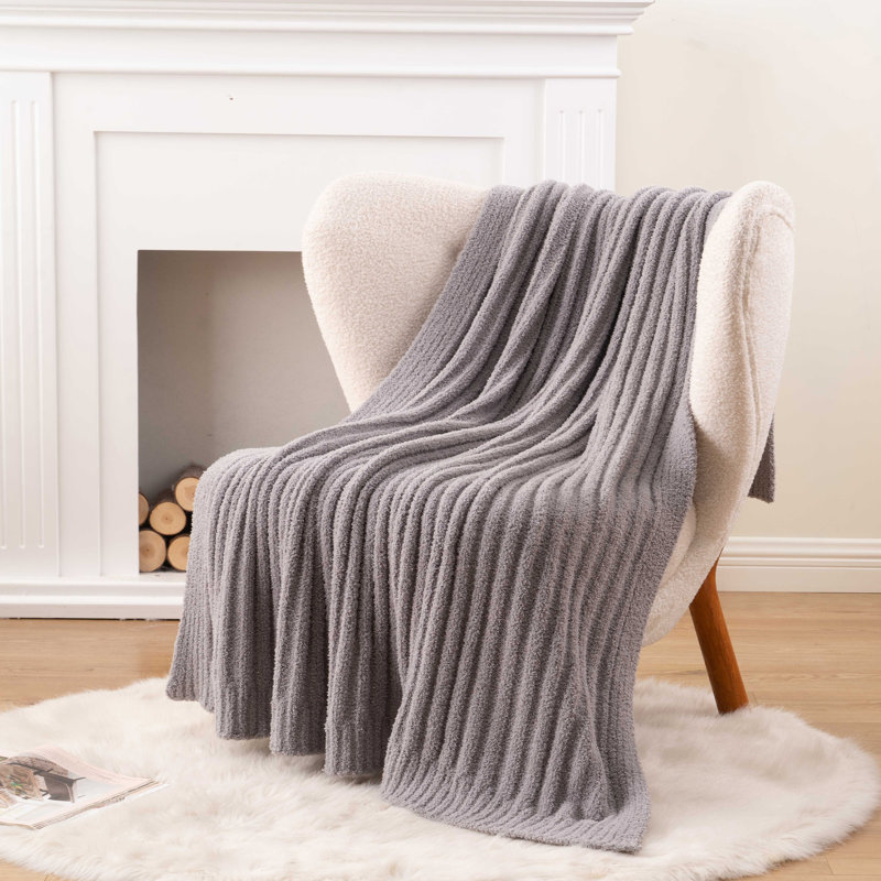 Couverture décorative légère et confortable pour canapé, 50 po x 60 po, Gris