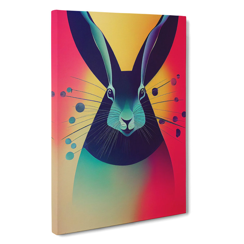 Vivid Hare Abstract - Wrapped Canvas, 50cm H x 35cm W x 3cm D