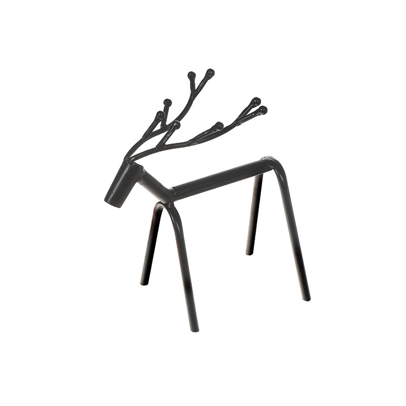 Bois de cerf debout en métal noir