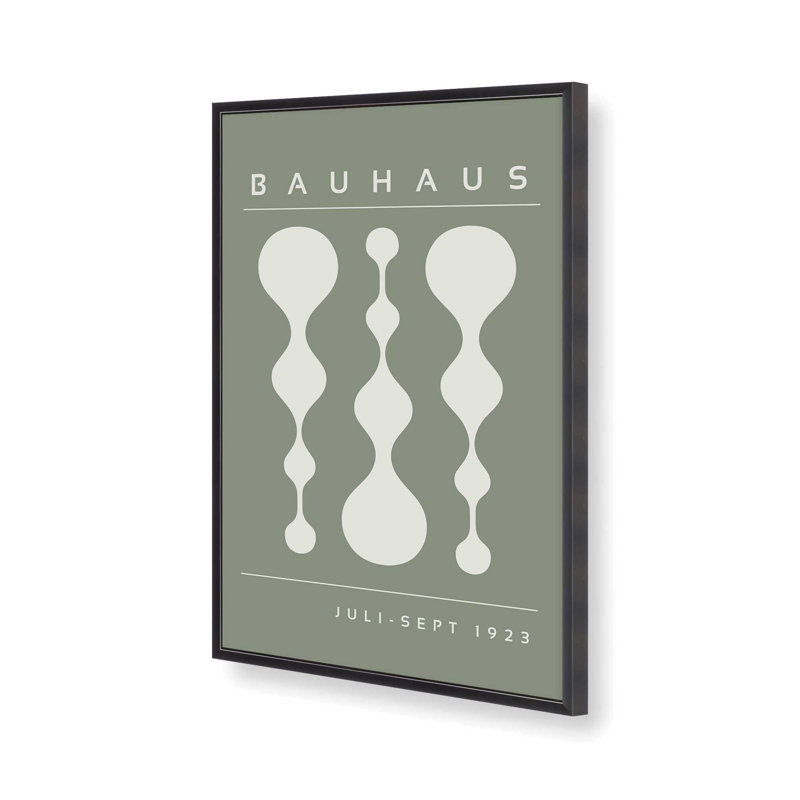 Green Retro Bauhaus Poster II Print, 17.25" H x 13.25" W x 1.25" D, Weathered Zinc