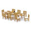 12 Seats 13 Pcs Grade-A Teak Wood Dining Set: 122" Atnas Double Extension Rectangle Table And 12 Devon Armless Chairs #11DV2800-200031360