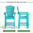 Outdoor Bar Stools Set of 2, HDPE Patio Bar Height Adirondack Chairs,Tall Barstools with Footrest for Kitchen,Poolside,Backyard,Garden (Tall Navy Blue)-103531886