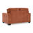 Beckette Contemporary Plush Loveseat with Accent Pillows, Rust Terra Chenille Upholstery