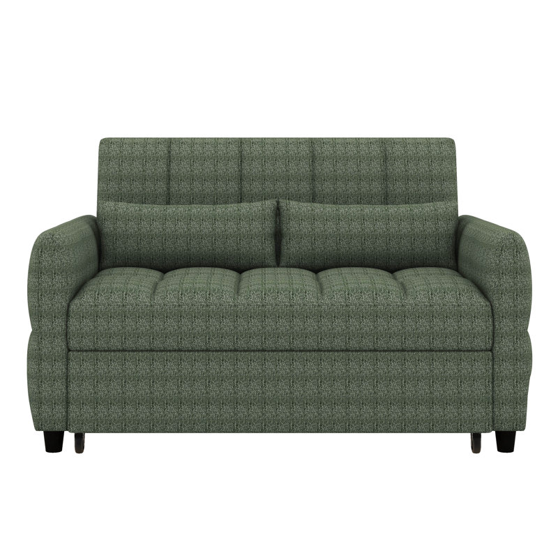 52.8" Loveseat Sofa, Pull Out Couch, Loveseat Sleeper With Adjustable Backrest, Three USB Ports, Two Lumbar Pillows