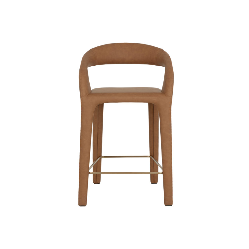 Atika Upholstered Bar Stool, Milliken Cognac, Bar Stool (29.75" Seat Height)