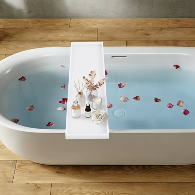 Tablette en acrylique pour plateau de baignoire