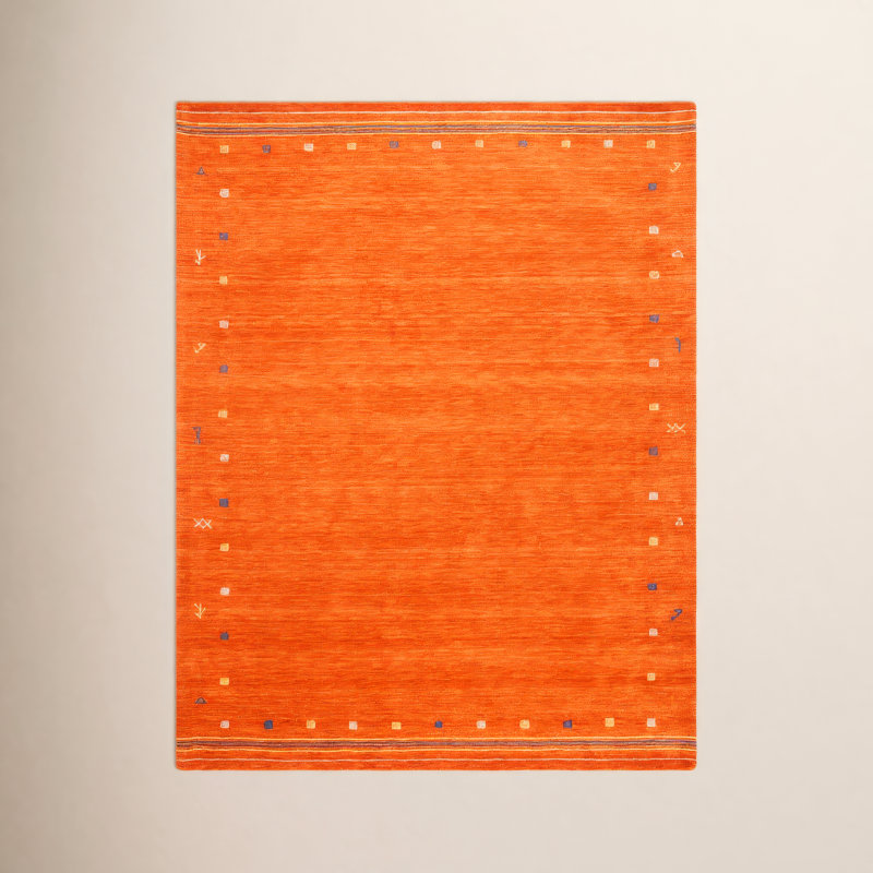 Tapis rouille en laine Danette, Rectangle 8 pi x 10 pi