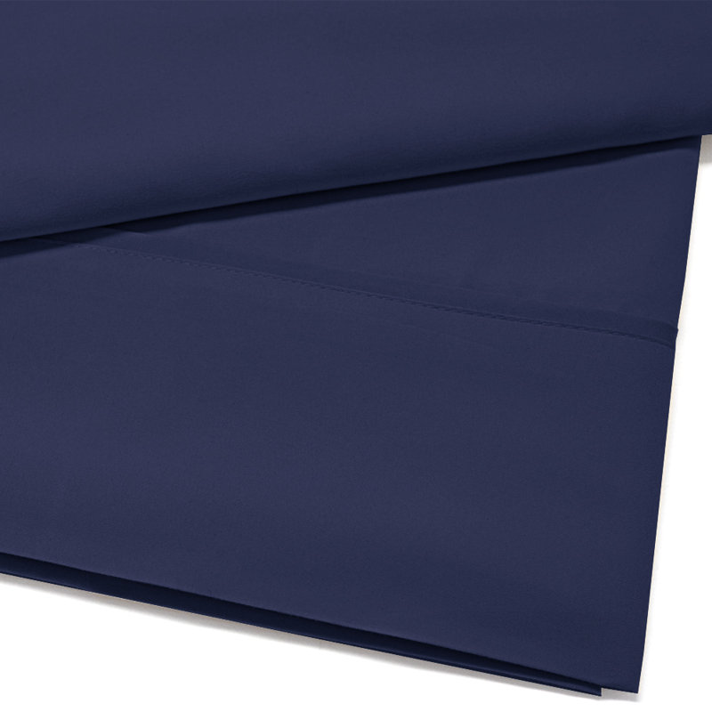 Single Flat/Top Sheet Only, Ultra Soft Double Brushed Microfiber, Navy, Queen Flat Sheet