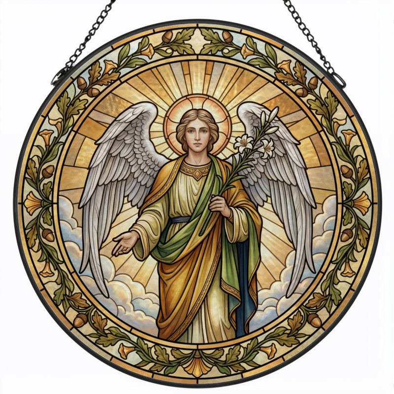 Vitrail Angel vitrail ， 7,8H, 7.8"H