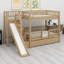 Lit superposé pour enfants avec rangement intensif, glissoire attachée et tiroirs spacieux