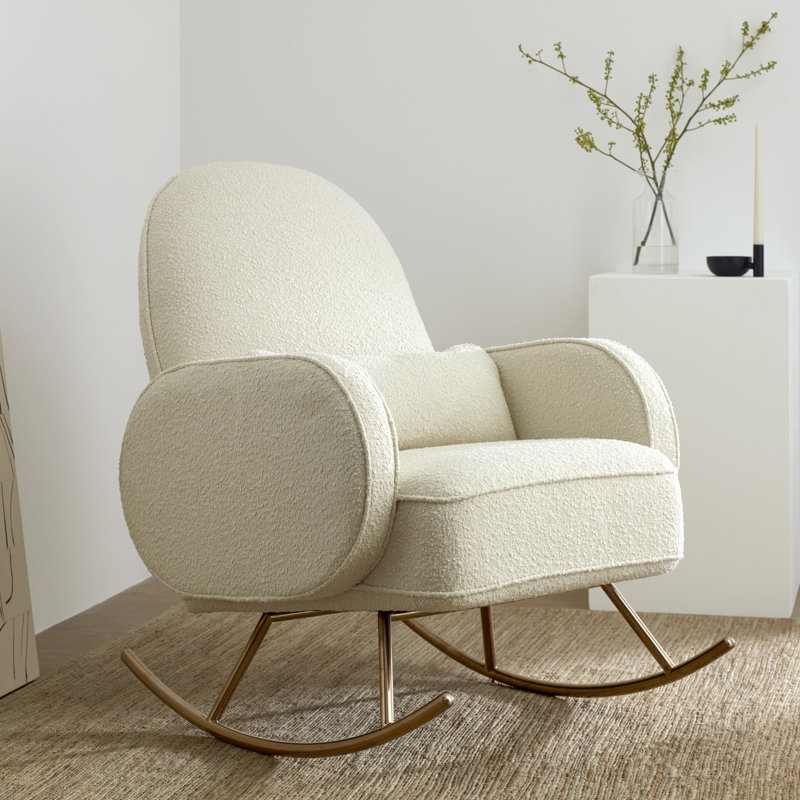 Compass Rocking Chair, Ivory Boucle