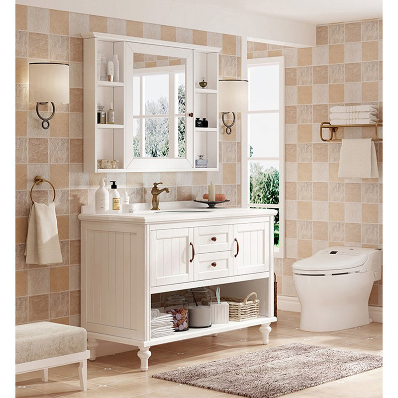 Meuble-lavabo en chêne American Country Style, White
