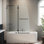 Porte de baignoire à charnière pivotante l 48 po x H 58 po avec verre trempé transparent 5/16 po