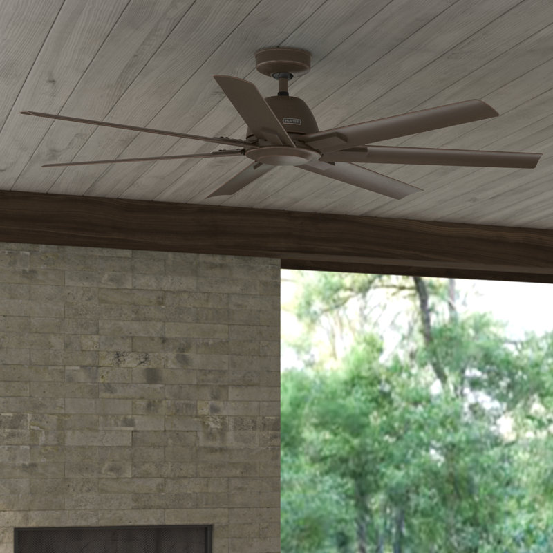 Downtown 60" 7 - Blade ENERGY STAR Outdoor / Indoor Industrial Ceiling Fan with Wall Control, Matte Bronze