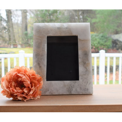 White Stone Embossed Picture Frame