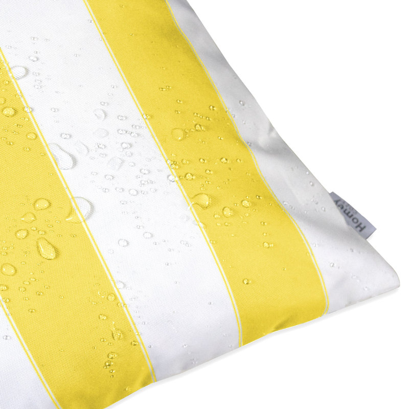 Josephine Striped Outdoor Reversible Throw Pillow, Yellow, 18" x 18"