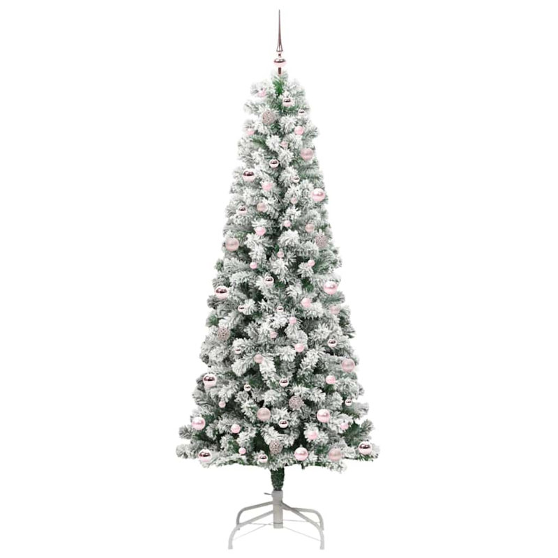 Artificial Hinged Christmas Tree Green and white, 7.87 ft