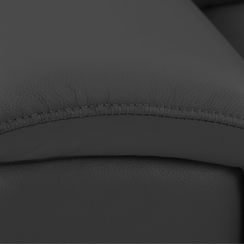 Fauteuil inclinable électrique en cuir italien véritable, Gris foncé
