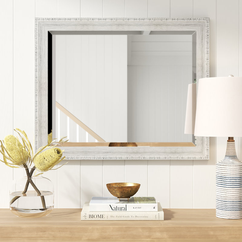 Miroir de coiffeuse rustique biseauté, H 26 po x l 32 po