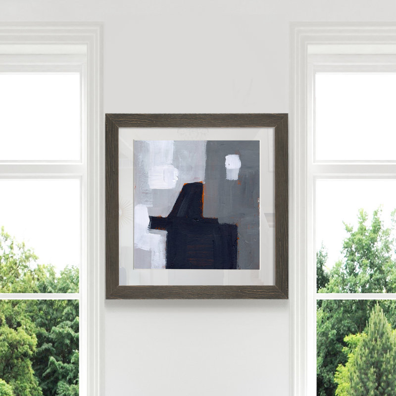 Concrete Wall III-reproduction d’art sur papier encadrée, H 35,5 po x l 35,5 po x P 1,5 po, Encadré gris