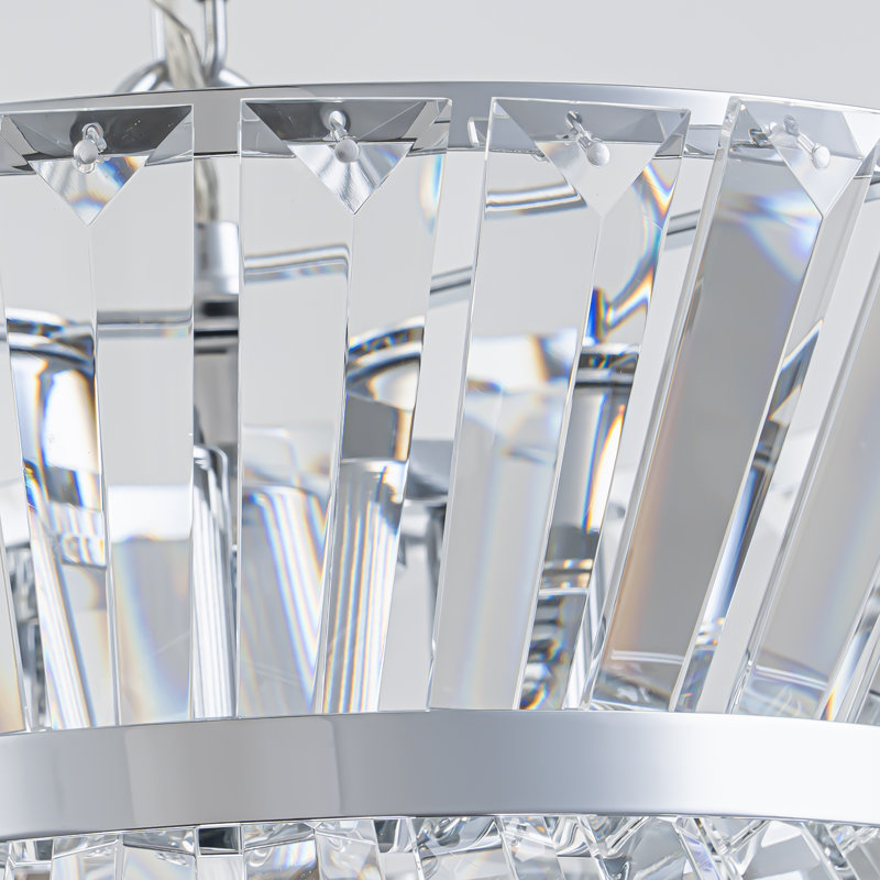 3-Light Drum Crystal Chandelier