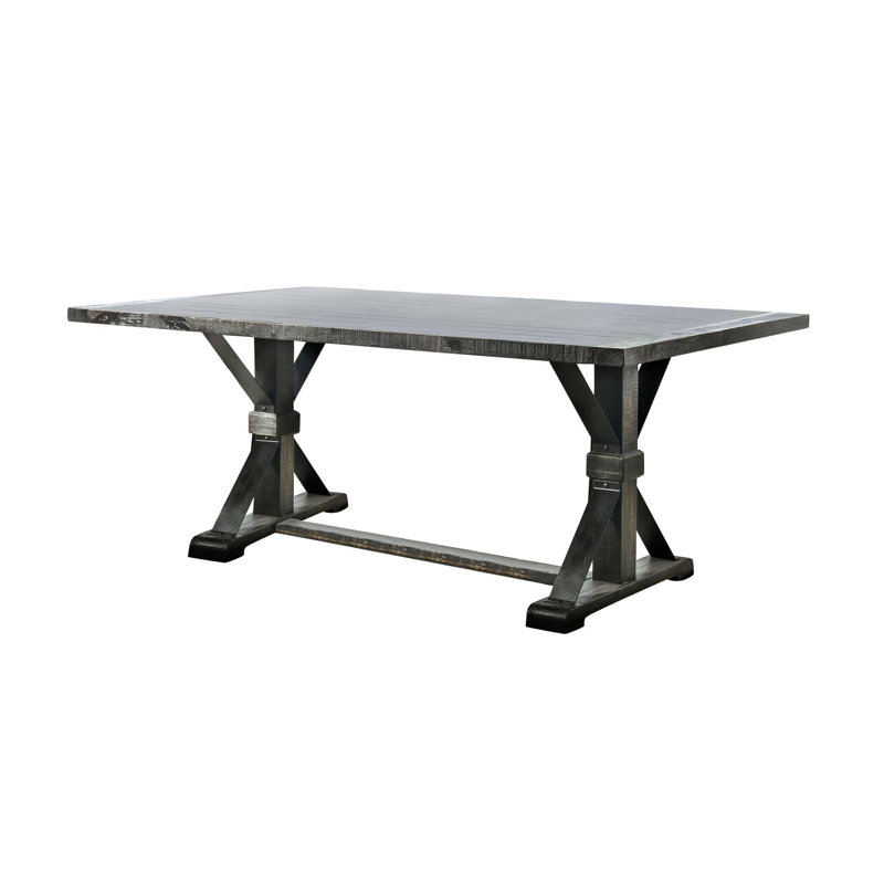 71.6" W Rustic Dining Table, Antique Black
