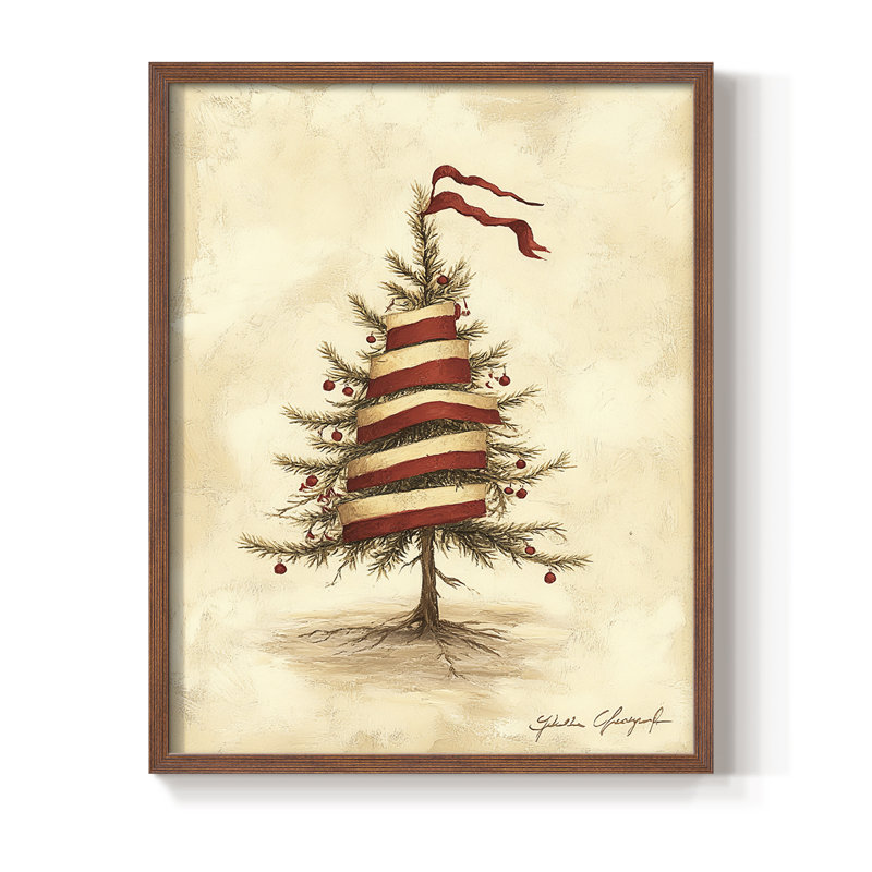 «Christmas Holiday Art CDLVII», reproduction d'art encadrée - bois massif, Noyer, H 30 po x l 24 po