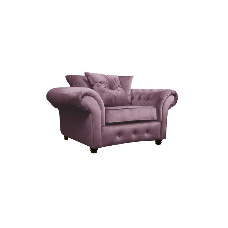 Lila Velvet Chesterfield Chair, Lavender