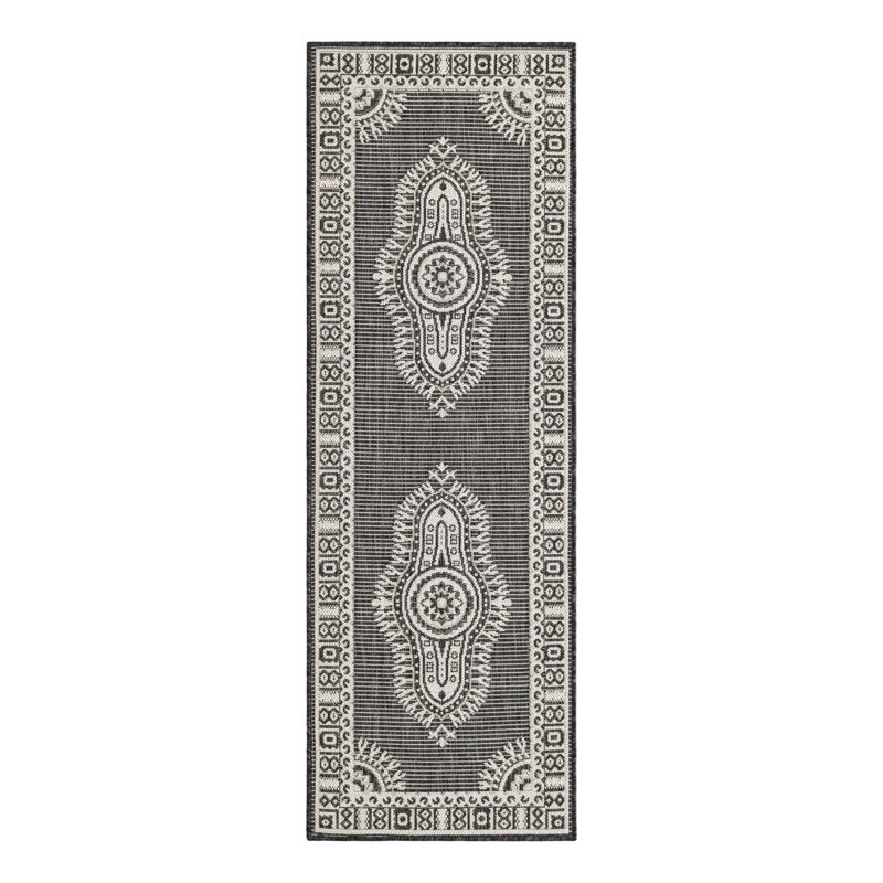 Tapis intérieur / extérieur traditionnel, Tapis de couloir 2 pi x 6 pi 1 po