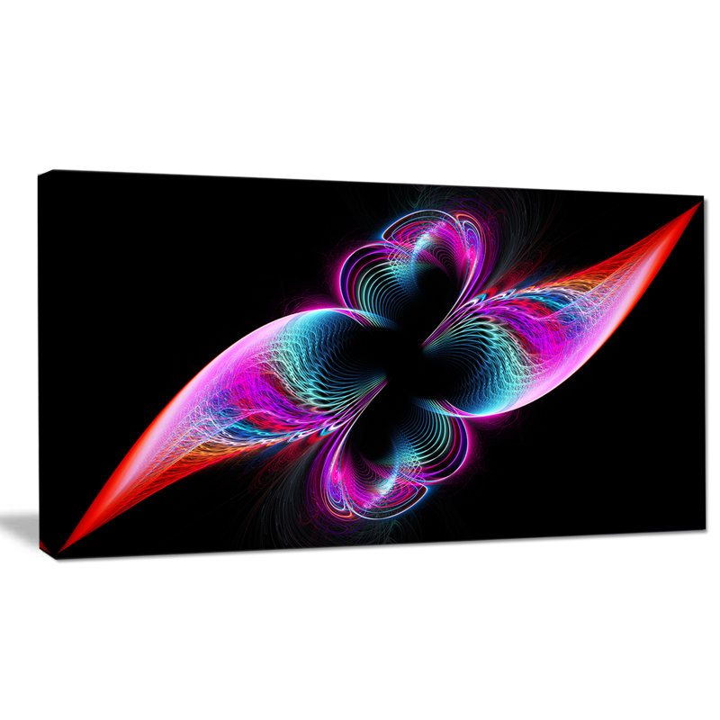 « color fleur fractal arc-en-ciel », impression sur toile, H 16 po x l 32 po x P 1 po