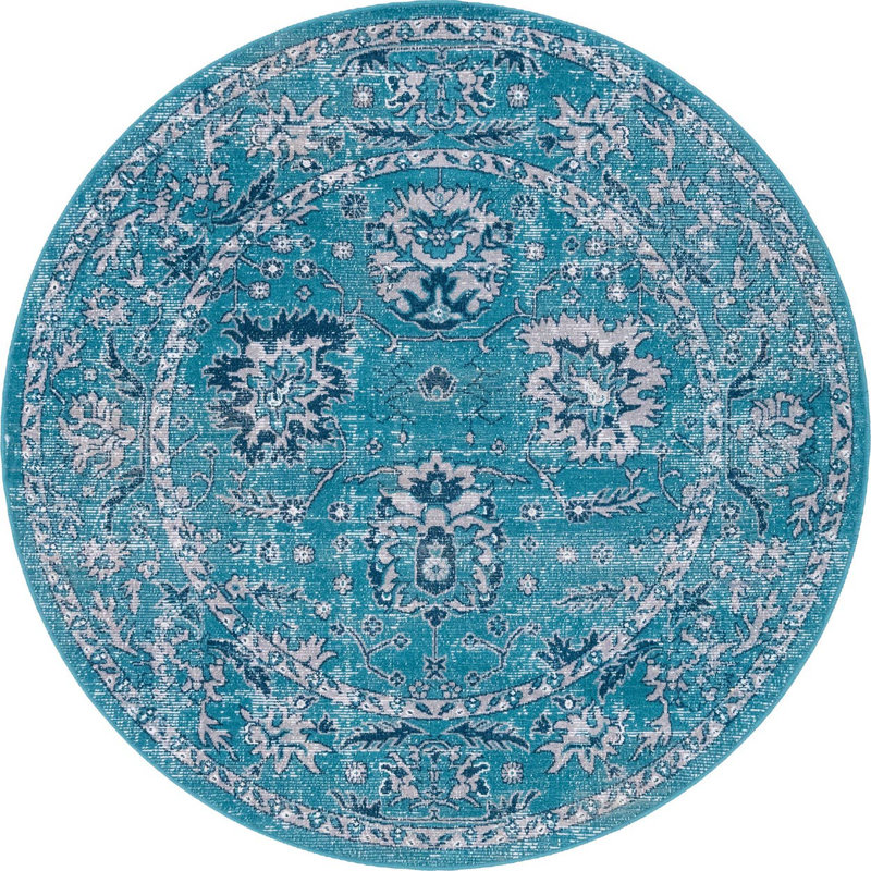 Floral Indoor Rug, Round 5'3"