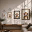 Chimpanzee Gaze Modern - Framed Print-1325471386-1325471384