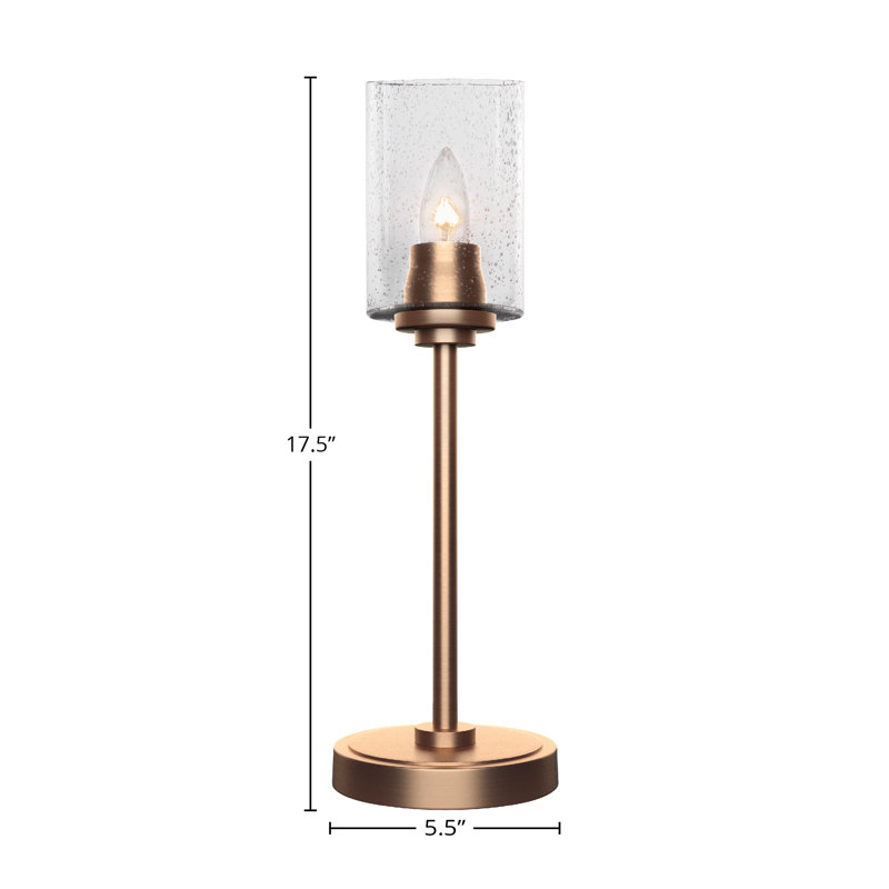 Lampe d'appoint Whitmire illustrée d'un verre à bulles transparent de 4 po, Laiton New Age