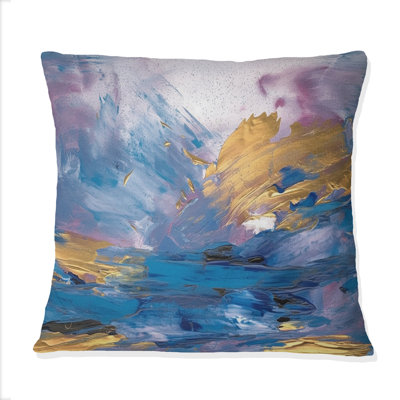 Coussin Effervescent Ocean Golden Sunrise Awakening I - Abstract Landscape