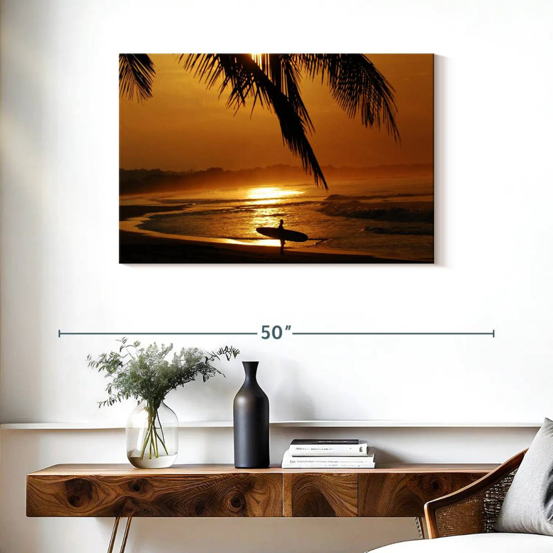 Gillard Sunset Gold Surfer, H 24 po x l 36 po