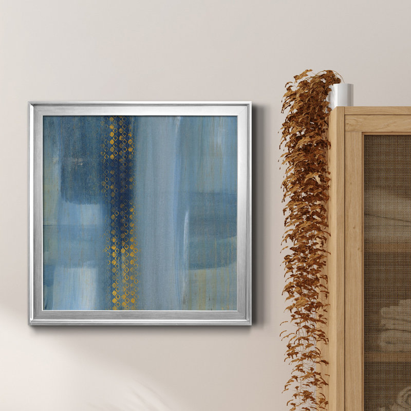 «Touching the Sky I», peinture sur toile encadrée, H 26,5 po x l 26,5 po x P 1,5 po, Toile encadrée argentée