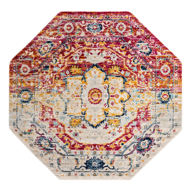 Hagberg Oriental Indoor Rug, Octagon 5'3" x 5'3"