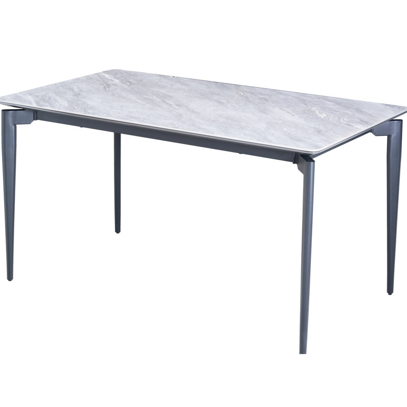Luxury Sintered Stone Geology Table With Black Legs, 6-8 Geologists Glossy Soap Making