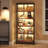 70.87" Tall Industrial Bookshelf, 6-Tier Vintage Brown Bookcase Open Shelvesfor Apartment, Office & Living Room