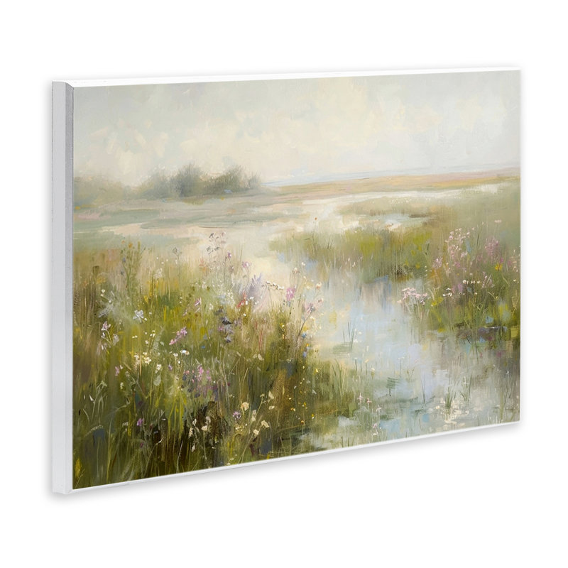 Art mural, "Spring River with Wild Blooms" par LSR Design Studio, H 10 po x l 15 po