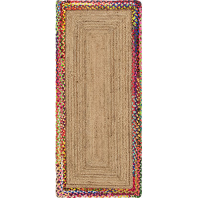 Tapis brun tressé à la main Jamal