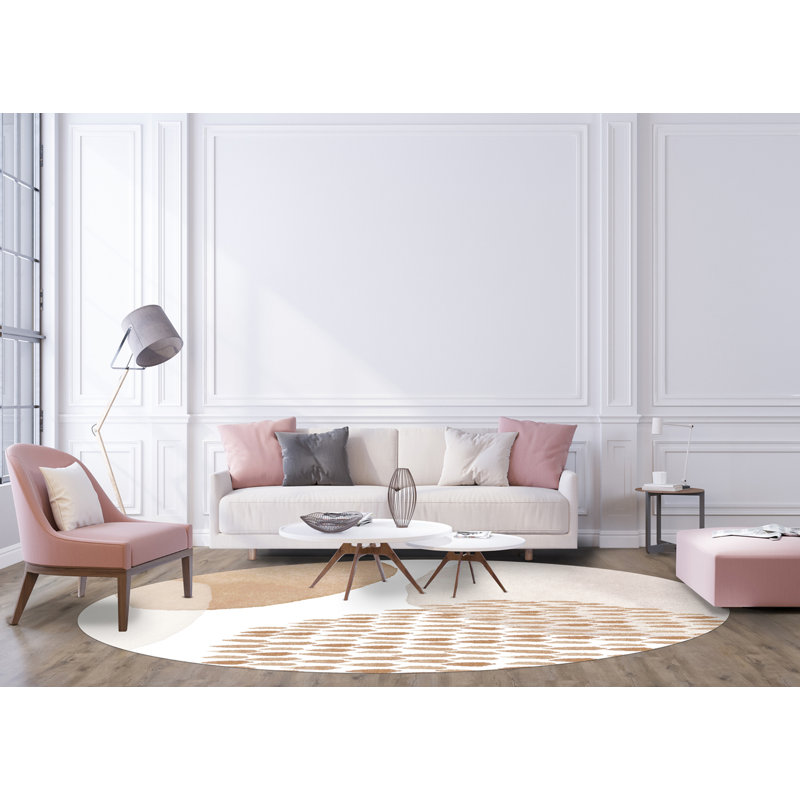 Roselotte Vinyl Machine Printed Area Rug, Round 150cm
