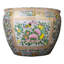 Floral painting pot cover with Asian floral pattern with pink medallion-520033056