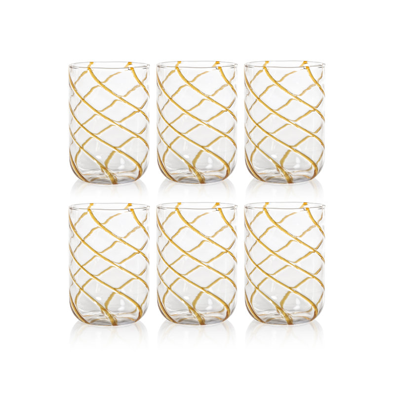Ensemble de 6 verres Maltia, Transparent / ambre