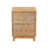 Fayola Farmhouse Brown 2 Drawers Nightstand with Ring Pattern-1925083650